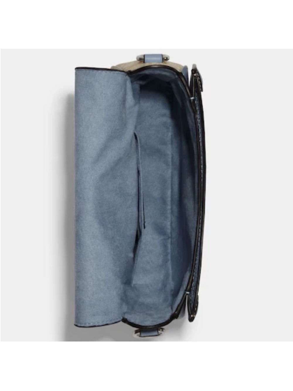 COACH Georgie Saddle Bag In Signat Canvas COLOR:
Silver/Light Khaki/Marble
Blue - Picture 15 of 16